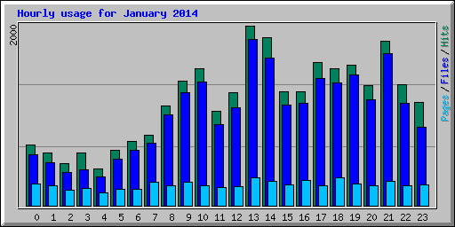 Hourly usage for January 2014
