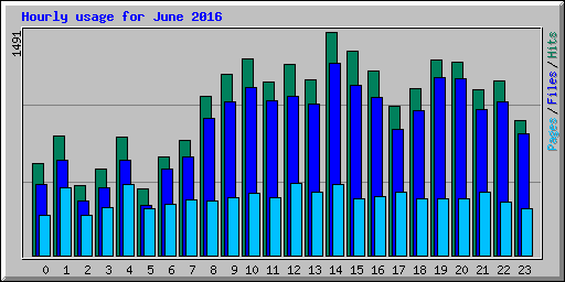 Hourly usage for June 2016
