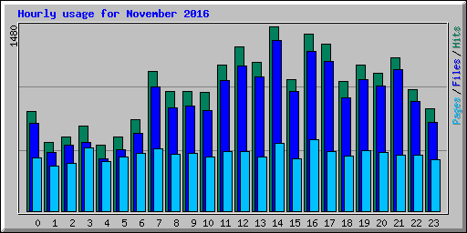 Hourly usage for November 2016