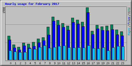 Hourly usage for February 2017