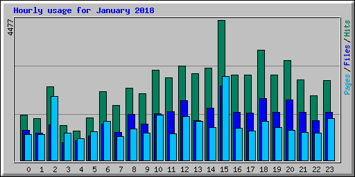 Hourly usage for January 2018