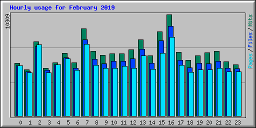Hourly usage for February 2019