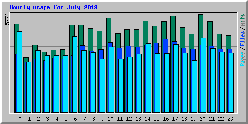Hourly usage for July 2019