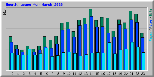Hourly usage for March 2023