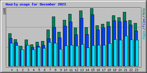 Hourly usage for December 2023
